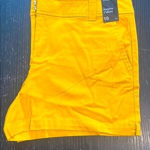 Women mustard, yellow shorts